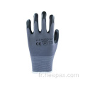 HESPAX 15G gants industriels en nylon gris microfoam nitrile